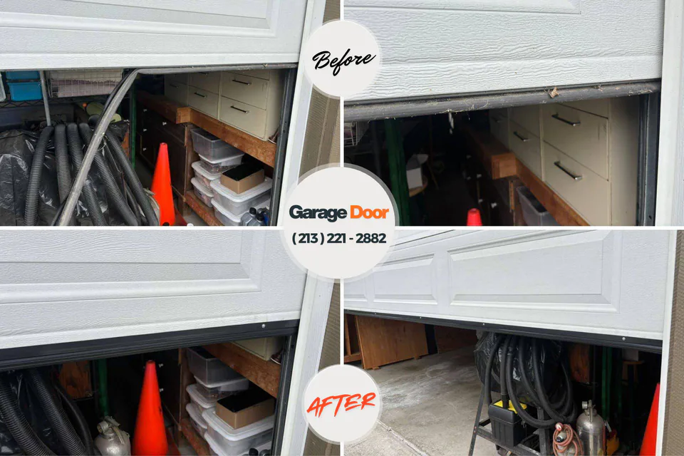 Before and after: garage door repair Sigourney, IA